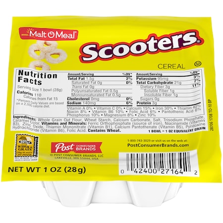 Malt O Meal Malt O Meal Scooters Cereal 1 oz., PK96 27164